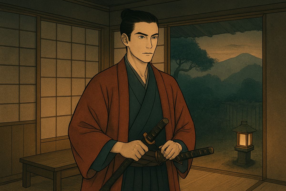 The next evening Tomotada was summoned before Lord Hosokawa. “Now he will order my death,” he thought. “But I do not care to live without Aoyagi.” He slipped his swords into his girdle and went.