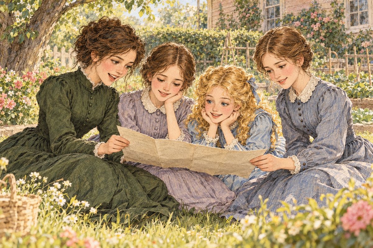 Still, each sister found small joys. Jo hurried into Aunt March’s dusty library to devour books whenever the old lady napped, until a shrill voice called, “Josy-phine!” Beth nursed a hospital of shabby dolls, and Amy, whom her sisters called Little Raphael, filled her slates with drawings.