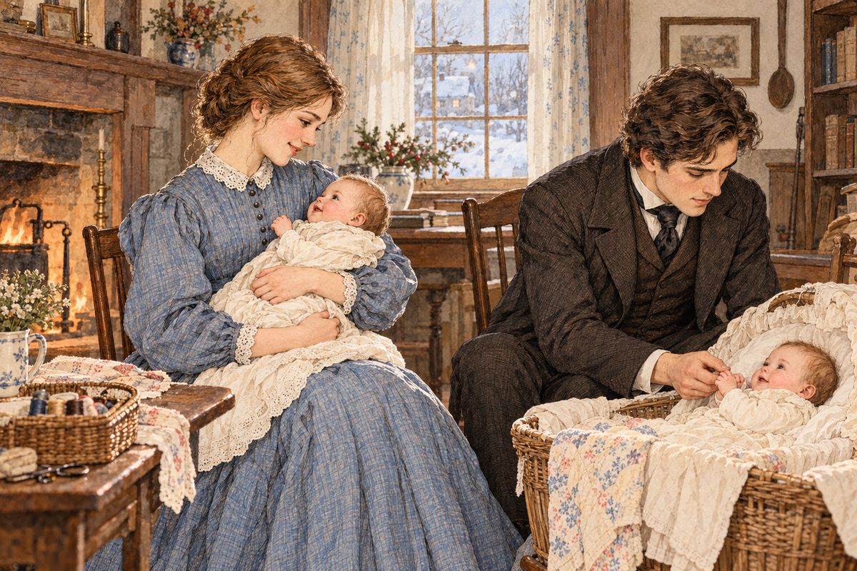 When the year rolled round to midsummer, the deepest and tenderest joy came to the little house: twins, a boy and a girl! John beamed at the little red squirmers as if they were angels. "Boy and girl. Aren't they beauties?" he asked everyone proudly.