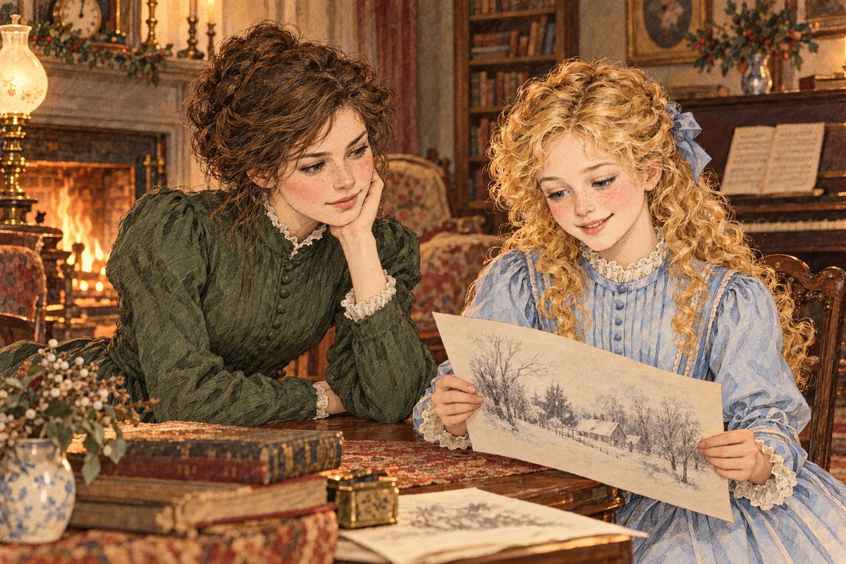That July, Amy finished the crayon portrait of Beth she had promised Jo, so Jo had to pay her side of the bargain: a day of formal calls in her best clothes. Tired and cross at Aunt March's, Jo announced, "I don't like favors, they oppress and make me feel like a slave."