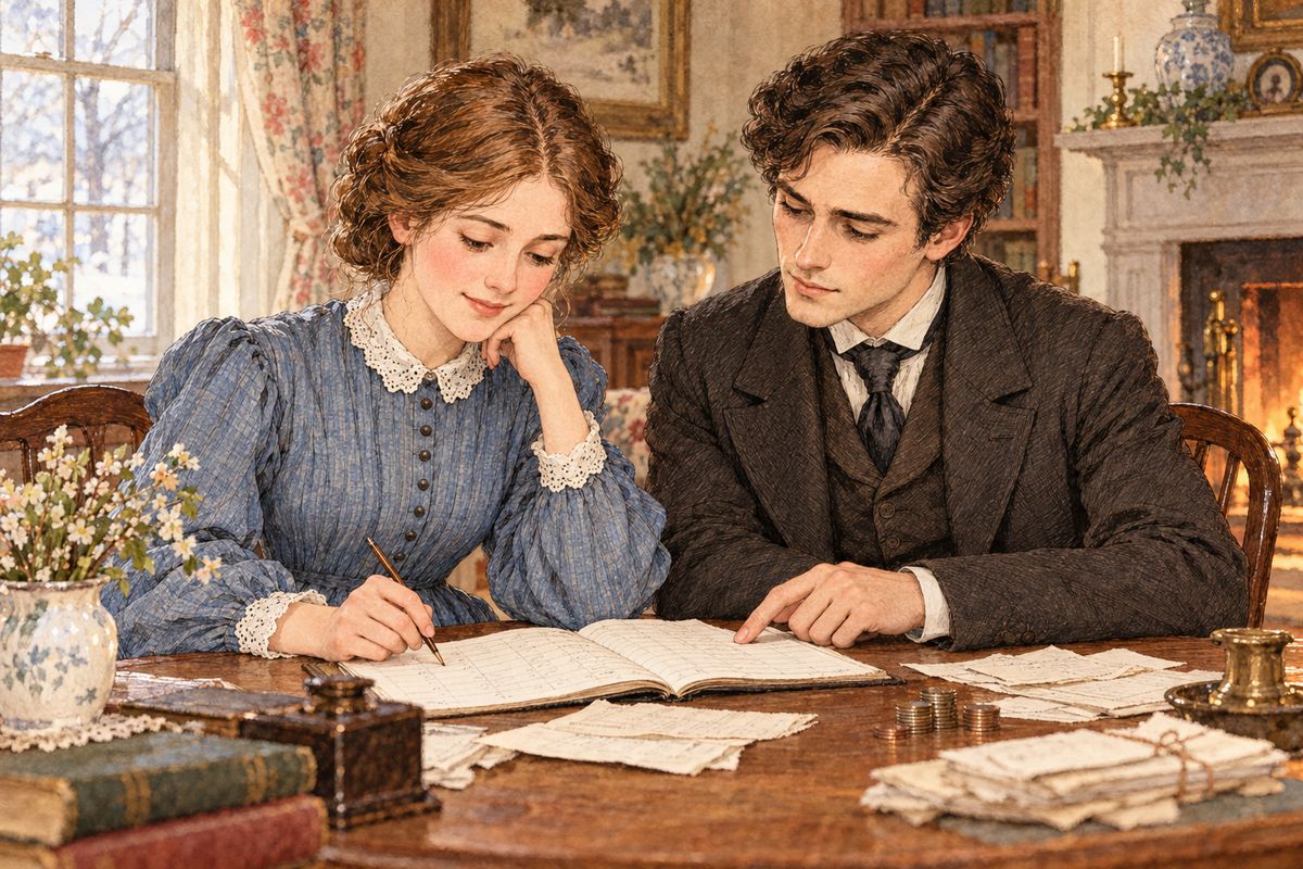 Back on that autumn evening, Meg sighed that she was tired of being poor, and John said quietly, "I do my best, Meg." Those words broke her heart. After a long talk, she asked Sallie to buy the silk, ordered John the greatcoat he had given up, and gadded no more.