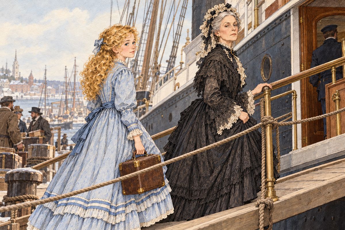 Meanwhile Amy had sailed for Europe with her aunt, her uncle and her cousin Flo. While the others lay seasick below, Amy spent whole days on deck, delighting in the sunsets, the splendid air and the rushing waves. "I wish Beth could have come," she wrote home.