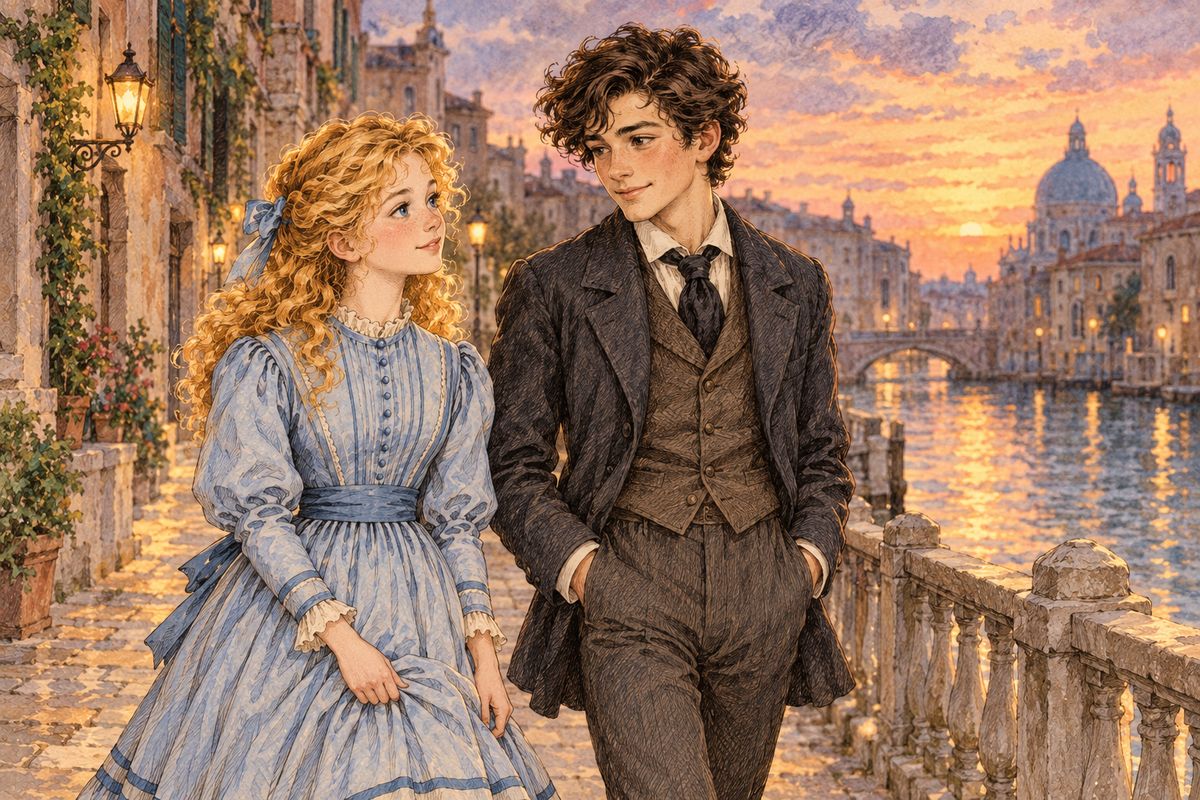 As they went home in the evening light, the two laughed and chatted, yet each felt a shadow over their friendship. When they parted, Amy asked for a hearty handshake instead of a kiss on the hand, and Laurie gave her one. "Goodbye, dear," he said, and by the next morning he had gone to his grandfather.