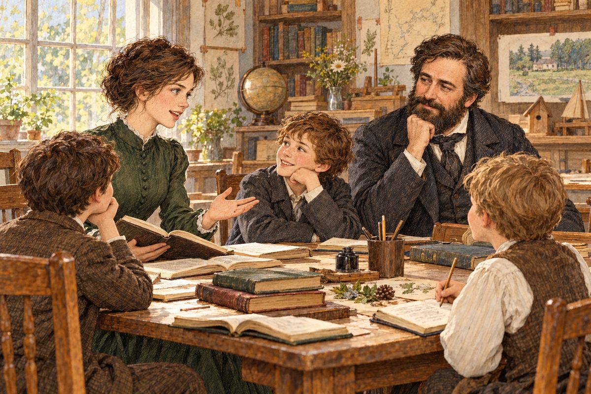 She pictured herself feeding, nursing, petting, and scolding them, and gathering them round a table for lessons and stories. Jo believed that even the clumsiest, naughtiest boy hid a warm, honest heart, and she longed dearly to be a mother to such lads.