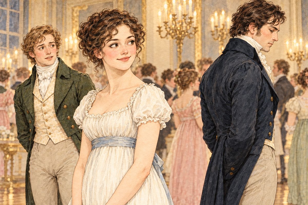 When Bingley urged him to dance with Elizabeth, Darcy looked at her and said coolly that she was tolerable, but not handsome enough to tempt him. Elizabeth, sitting close enough to overhear, felt no very cordial feelings towards him, yet told the story afterwards among her friends with great spirit.