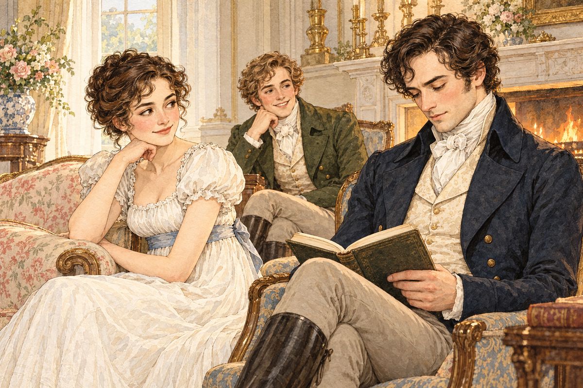 Elizabeth teased Darcy that he was a man without a fault, and he admitted that his temper was resentful: his good opinion, once lost, was lost forever. She called that a failing indeed. He smiled, returned to his book, and resolved to be more careful how he admired her.