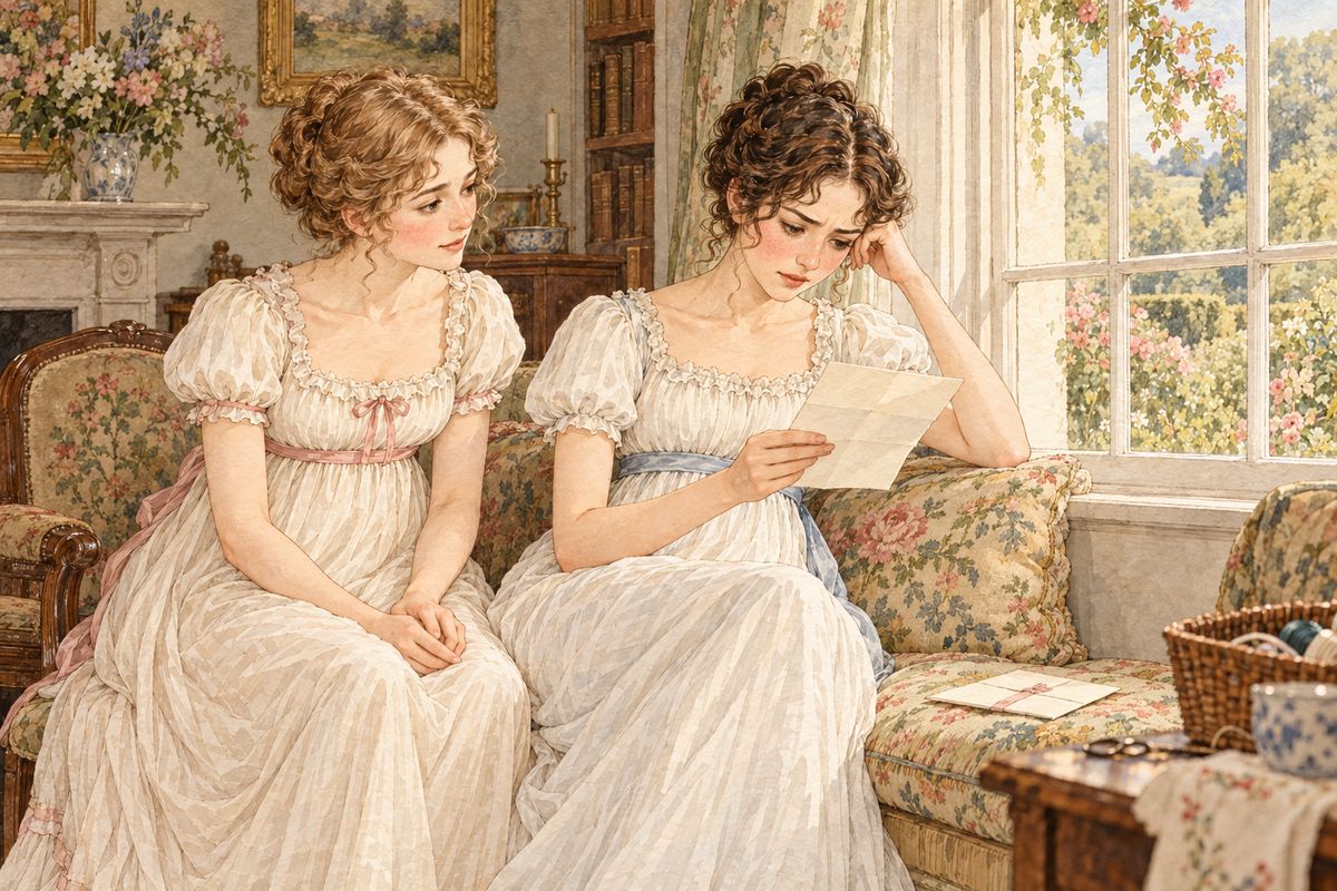 Jane's letters from London were gentle and brave. Caroline had called only once, coldly, and Bingley never came. Jane wrote that she had been deceived in her friend's regard, and Elizabeth, reading between the lines, felt every pang that her sister was too generous to complain of.