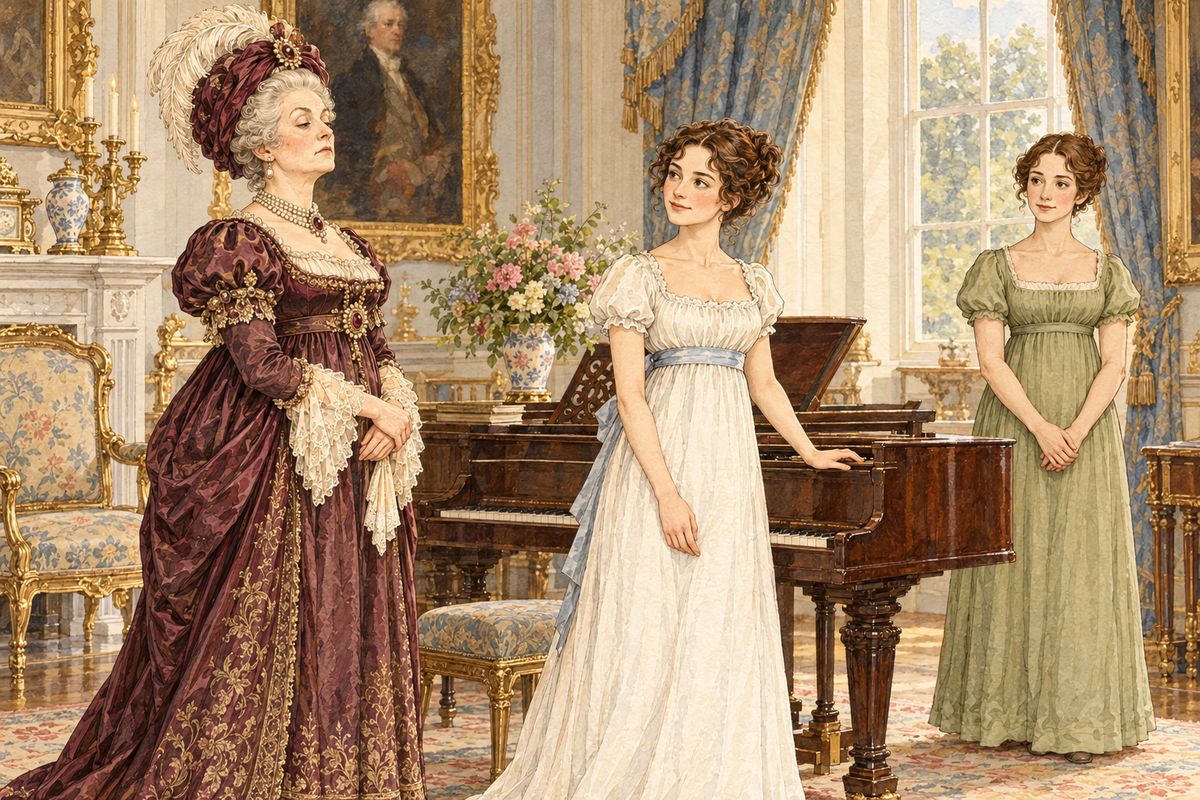 Elizabeth answered Lady Catherine with good humour and without flattery, and even owned her age when pressed: not one-and-twenty. Lady Catherine was astonished to receive so decided an opinion from so young a person, and Charlotte watched her friend with quiet amusement.