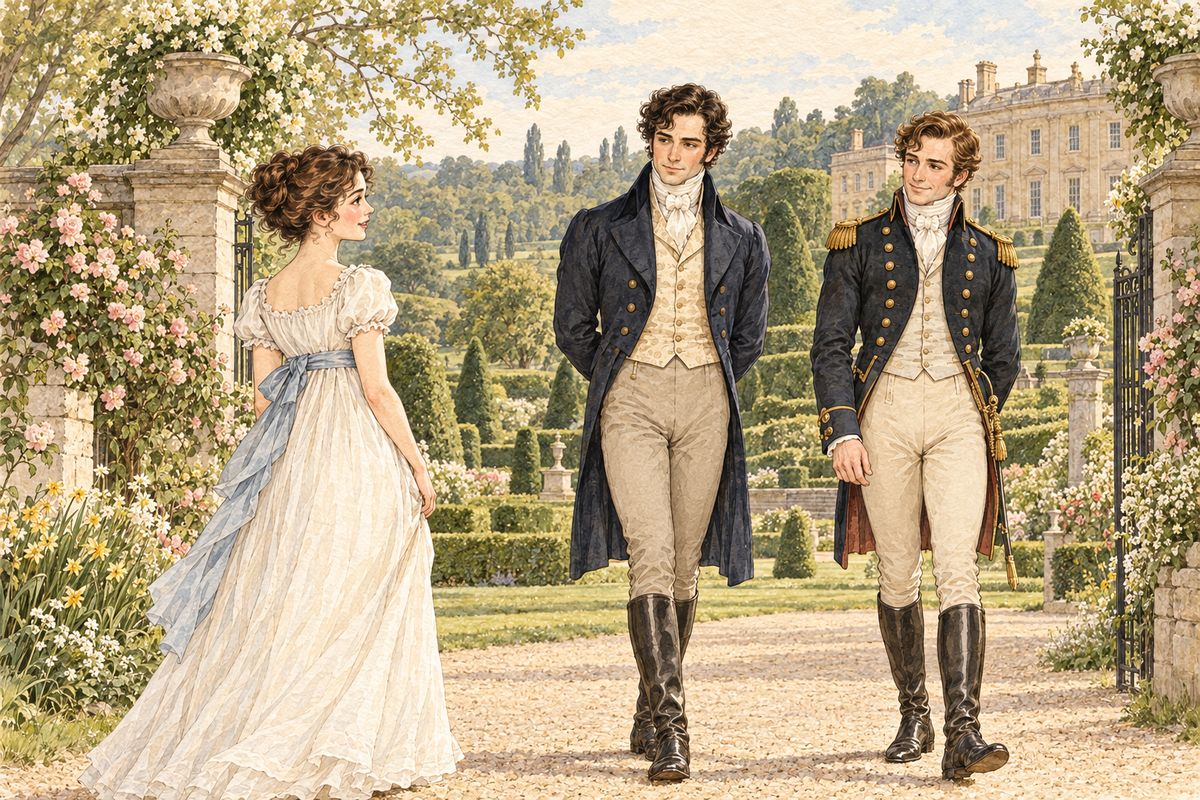 Mr Darcy came to Rosings to visit his aunt, bringing his cousin Colonel Fitzwilliam, a pleasant, easy gentleman. They called at the parsonage the next morning. Darcy was as grave as ever, but the colonel talked so agreeably that Elizabeth enjoyed his company at once.