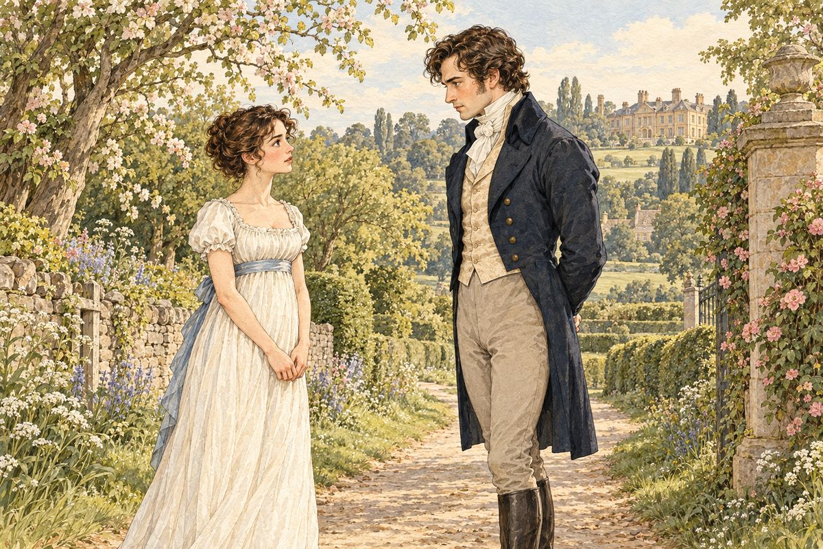 Walking in the park, Elizabeth kept meeting Darcy. Then Colonel Fitzwilliam let slip that Darcy had lately saved a friend from a most imprudent marriage. Elizabeth knew at once that he meant Bingley and Jane, and she was so angry and unhappy that she could hardly think of anything else.