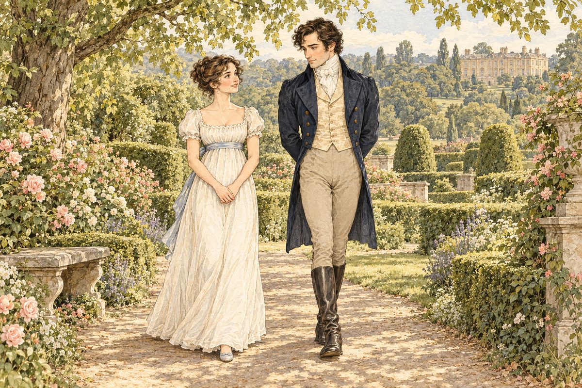 Walking with Darcy in the grounds, Elizabeth hardly knew what to say. He was easy and gentle where he had been proud. She felt gratitude, for his loving her still, and respect for his character; she began to wonder whether she wished him to renew his addresses after all.