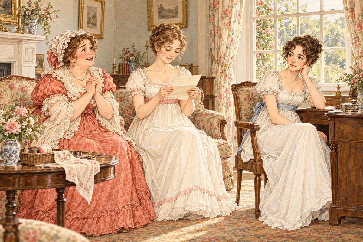 The news reached Longbourn by letter: Lydia and Wickham would be married. Mrs Bennet's distress turned instantly to rapture. Mrs Wickham, how well it sounds! she cried, and began planning wedding clothes. Jane rejoiced quietly, and Elizabeth wondered how much her uncle must have paid.