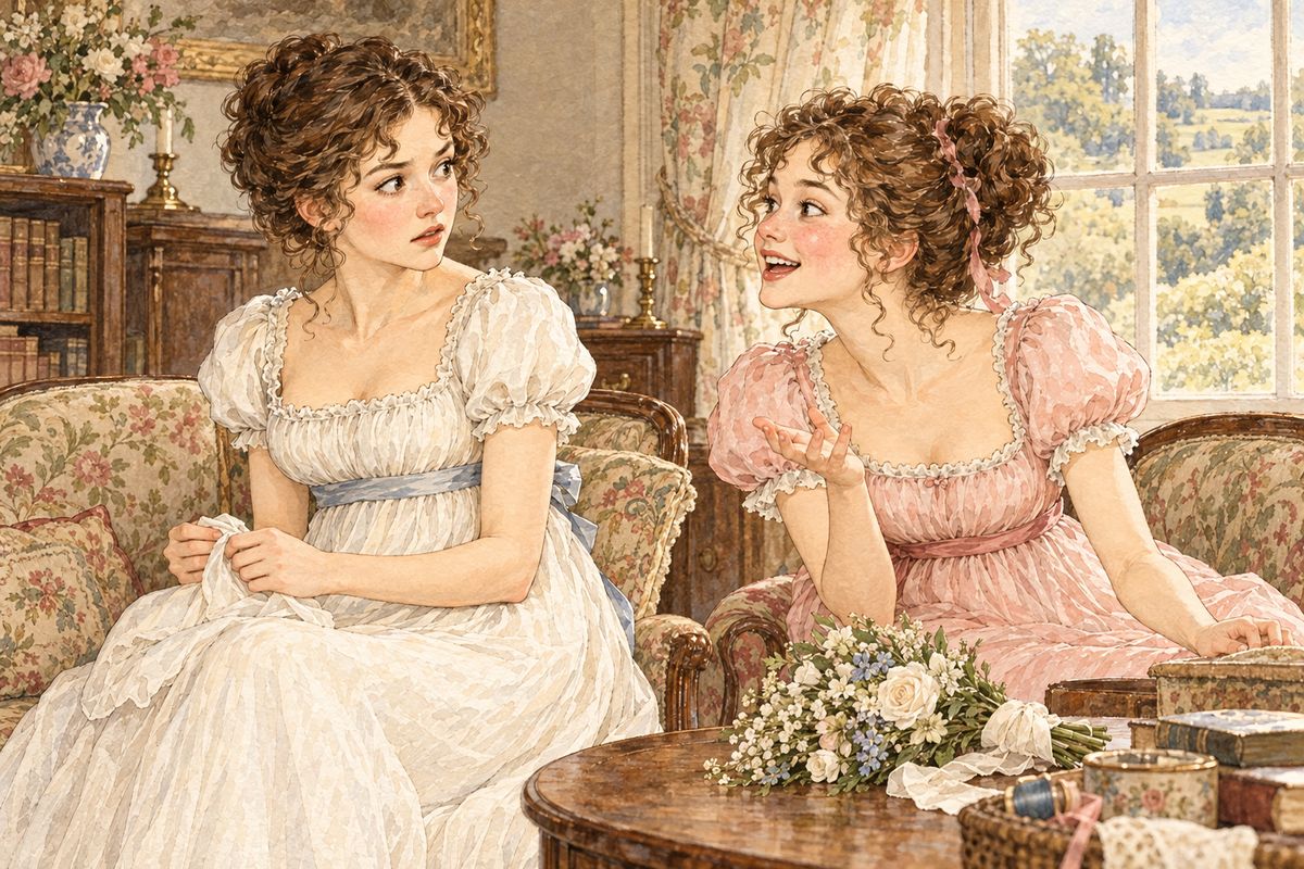 Lydia chattered about her wedding and let slip that Mr Darcy had been there, to give Wickham away; then she cried out that it was a secret and she had promised not to tell. Elizabeth was astonished. Why should Darcy, of all people, have been at Lydia's wedding? She could not rest until she knew.