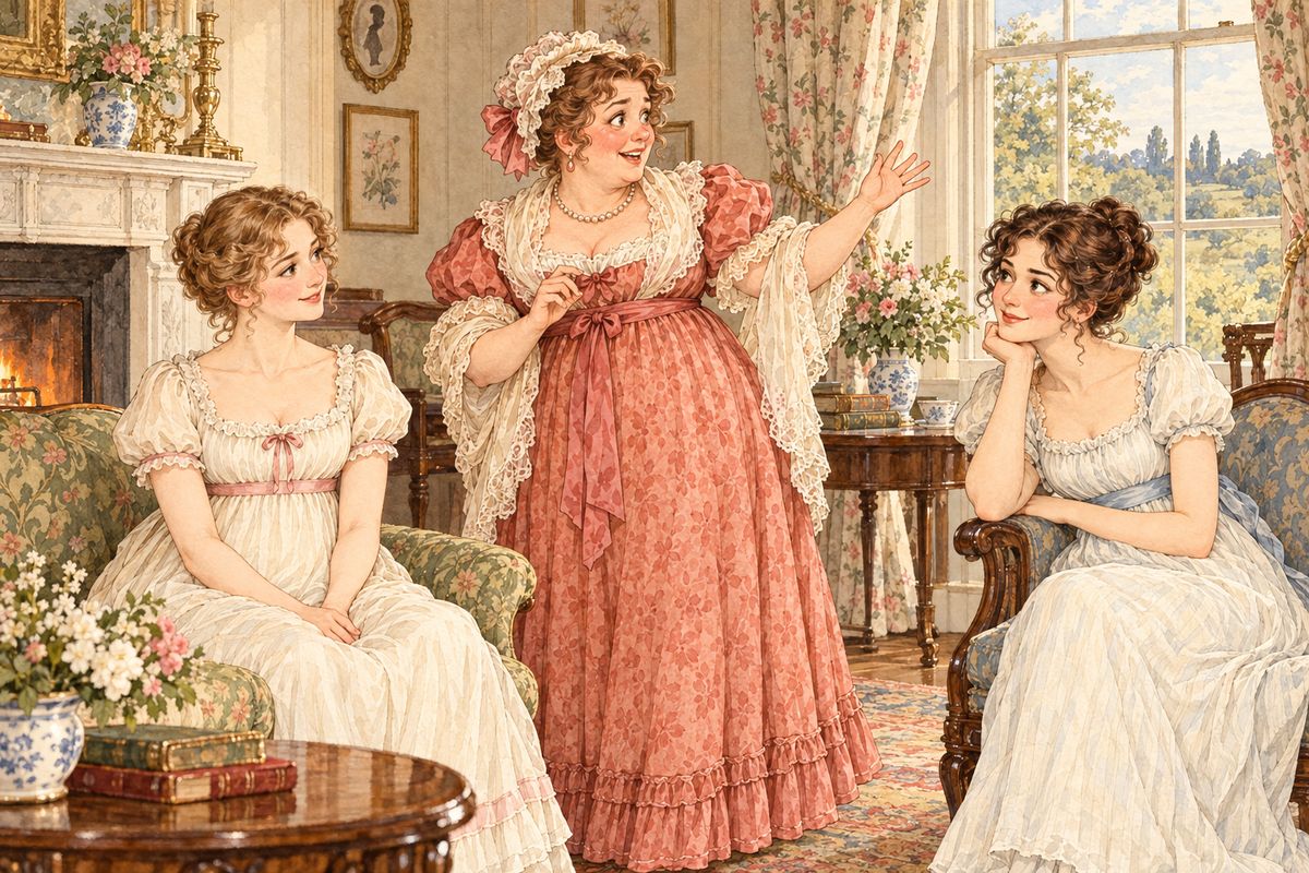 With Lydia gone, Mrs Bennet grew dull and restless. Then she heard that Mr Bingley was coming back to Netherfield for the shooting. Jane declared it made no difference to her, and Mrs Bennet declared she did not care either, though she talked of nothing else all week.