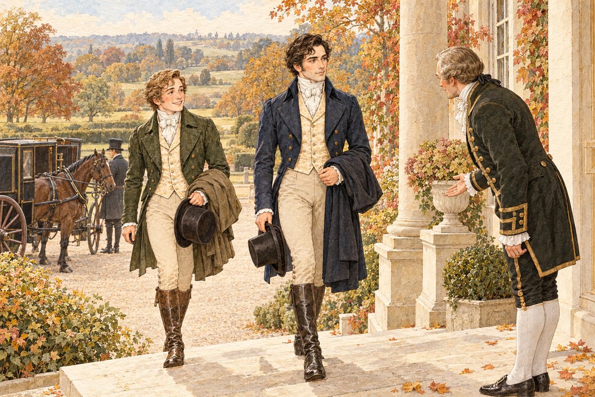 Bingley arrived at Netherfield, and three days later rode to Longbourn with Darcy beside him. Jane coloured, and Elizabeth could hardly breathe. Darcy said little, and her mother's rudeness to him, contrasted with her fuss over Bingley, made Elizabeth ashamed.