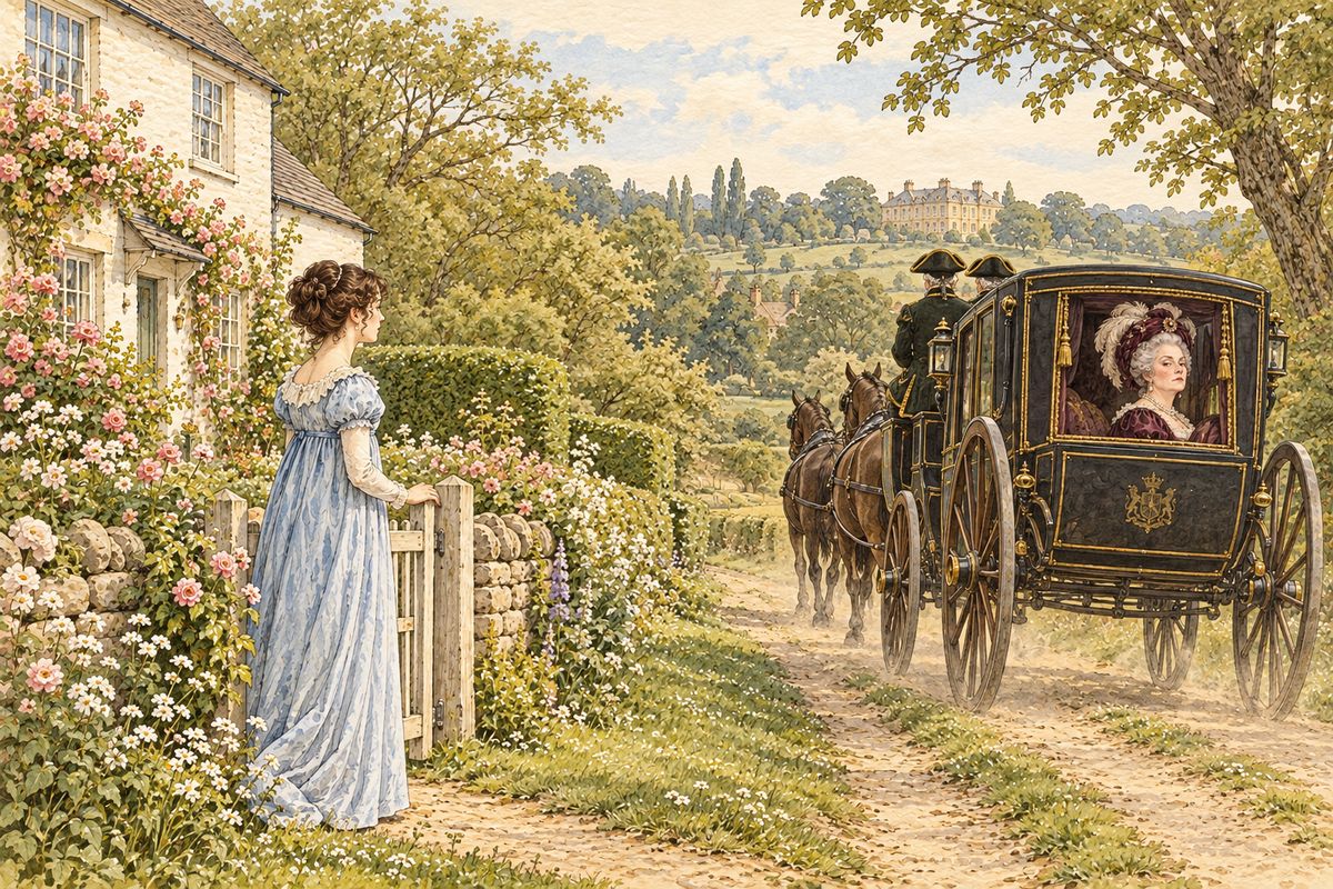 Lady Catherine drove off in a fury, declaring that she would carry her point. Elizabeth watched the carriage go and wondered uneasily what she would say to Darcy. If he were persuaded by his aunt that the match would degrade him, she feared he might never come back.