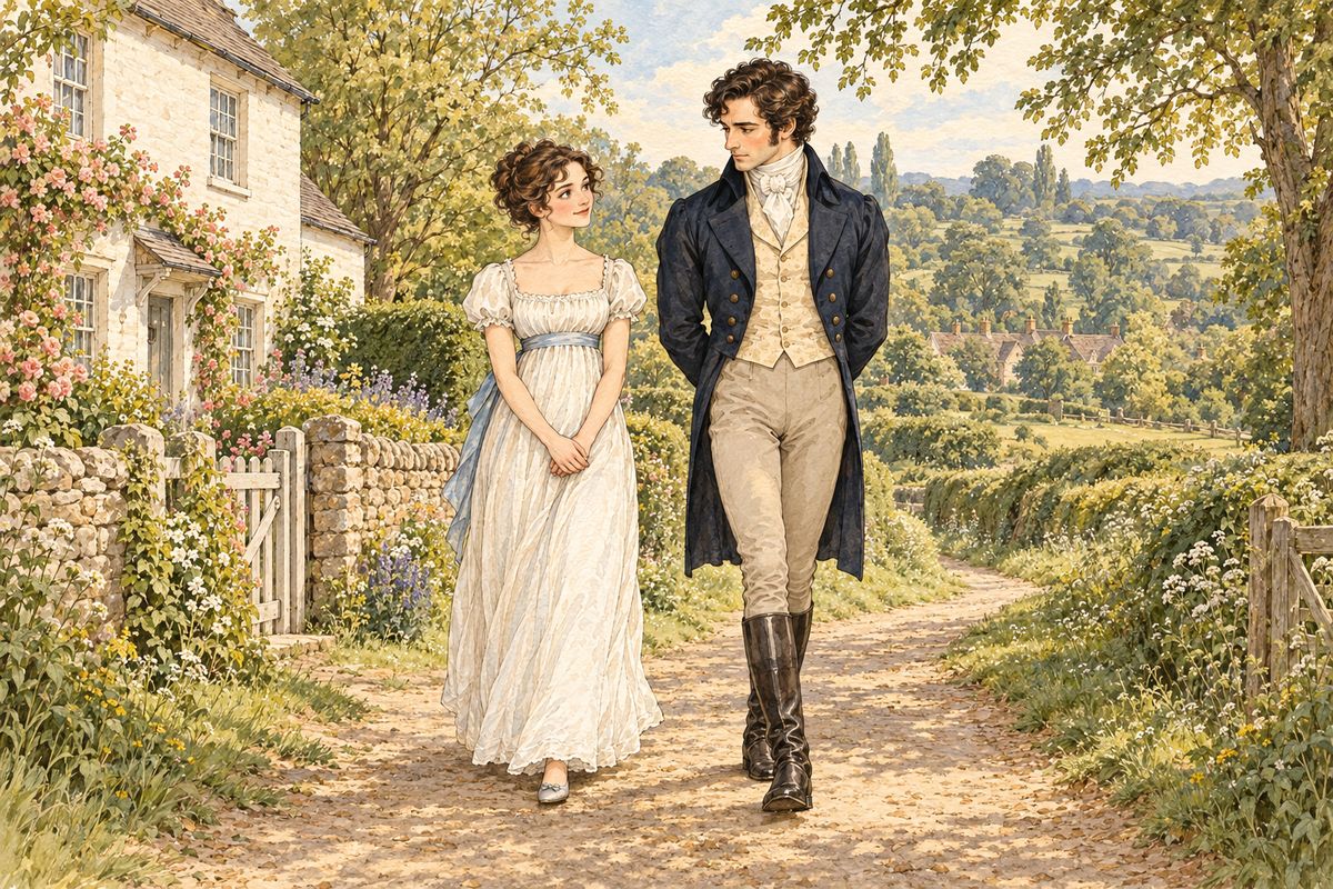 Darcy came back to Longbourn with Bingley a few days later. When the party went walking, he and Elizabeth fell behind the others and found themselves alone, each of them wondering how to begin a conversation that both of them had longed for.