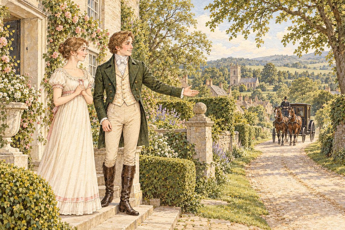 Jane and Bingley stayed at Netherfield only a year, for so near a neighbourhood to Mrs Bennet and the Meryton relations was not desirable even to his easy temper. Bingley bought an estate in a county next to Derbyshire, and the carriage was often on the road to Pemberley.