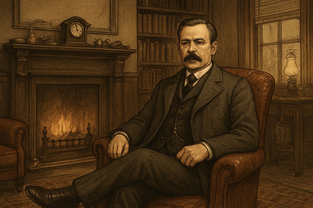 “It is simplicity itself.” Where the firelight struck Watson's left shoe, six almost parallel cuts scored the leather, left by someone scraping off crusted mud: vile weather, and a malignant boot-slitting London slavey.