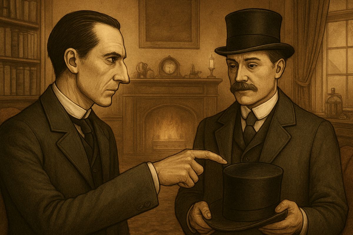 As for his practice: Watson smelled of iodoform, had a black stain of nitrate of silver on his right forefinger, and a bulge in his top hat where he hid his stethoscope.