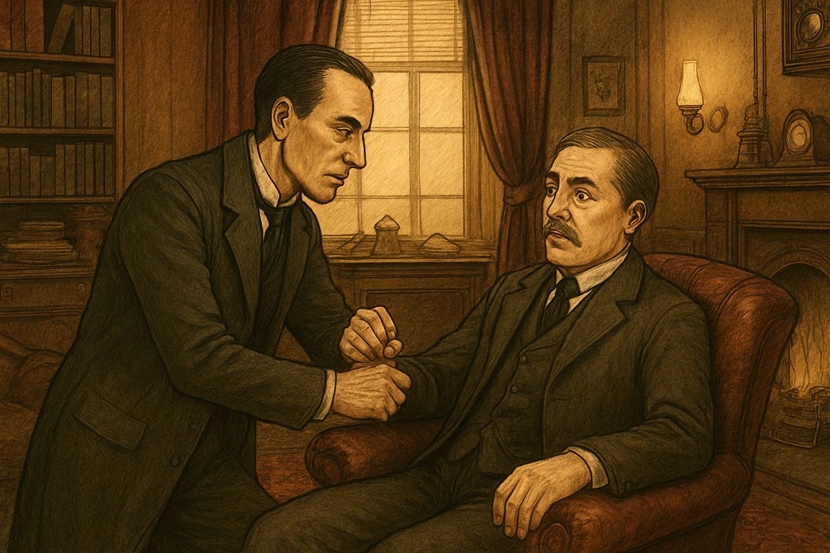 Watson rose to go, but Holmes caught him by the wrist and pushed him back into his chair. “It is both, or none.” The Count swore them to absolute secrecy for two years, for the matter might influence European history.