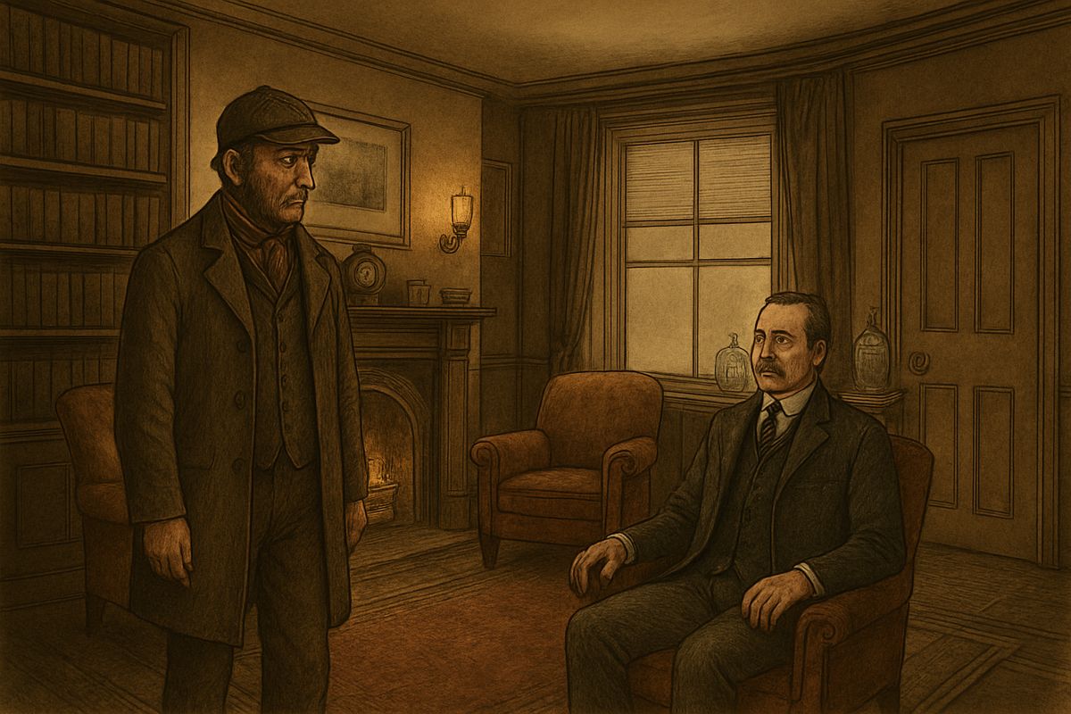 Close upon four, a drunken-looking groom, ill-kempt and side-whiskered, with an inflamed face and disreputable clothes, walked in. Watson had to look three times before he was certain it was Holmes.