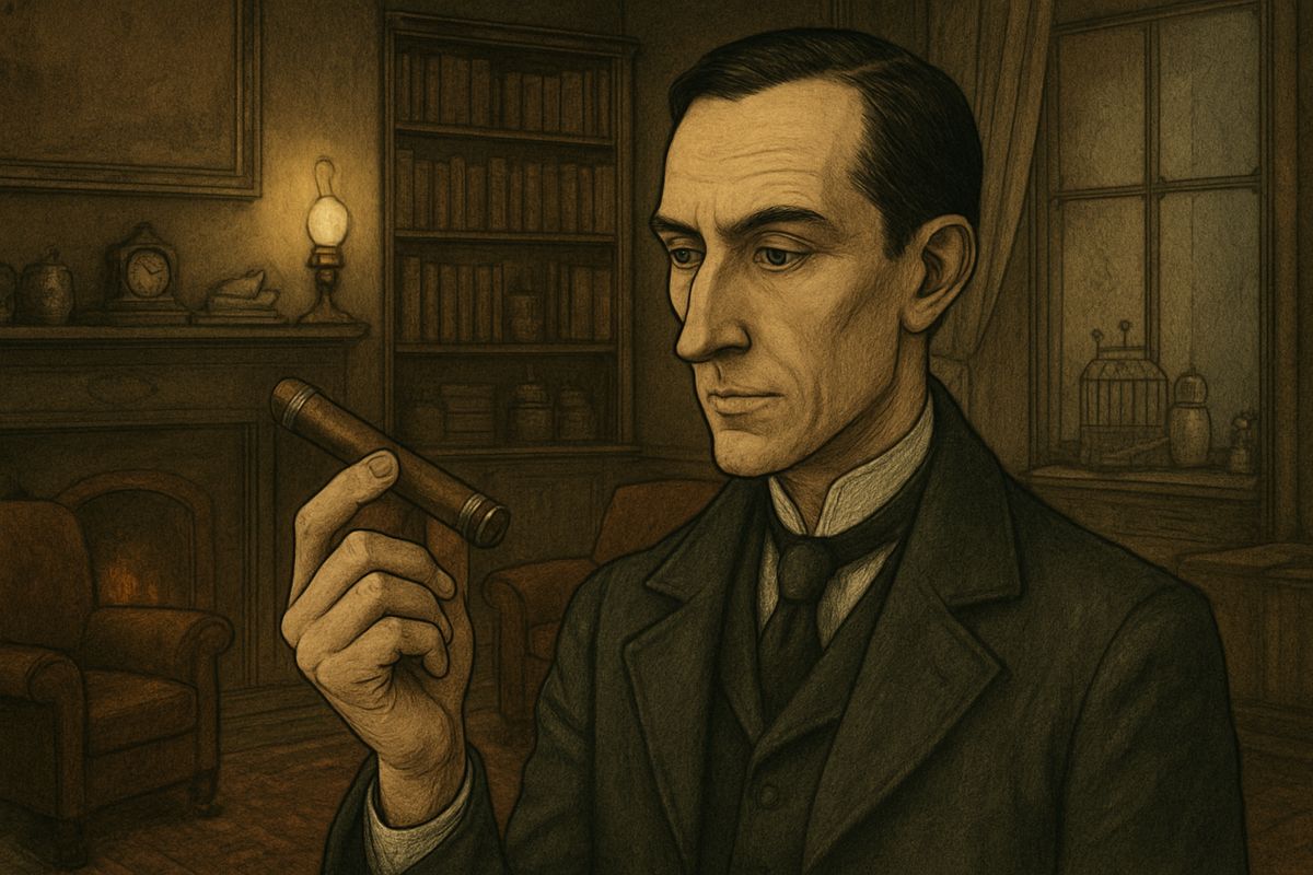“It is nothing very formidable,” he said, taking a long cigar-shaped roll from his pocket, “an ordinary plumber's smoke-rocket, fitted with a cap at either end to make it self-lighting.”
