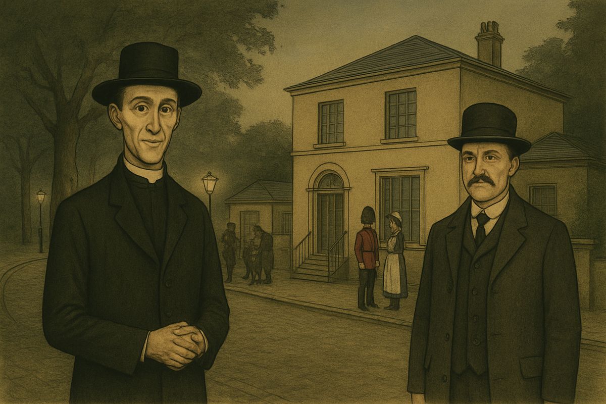 At dusk they paced before Briony Lodge as the lamps were being lit. For a quiet street it was remarkably animated: shabby men smoking in a corner, a scissors-grinder with his wheel, two guardsmen flirting with a nurse-girl, and loungers with cigars.