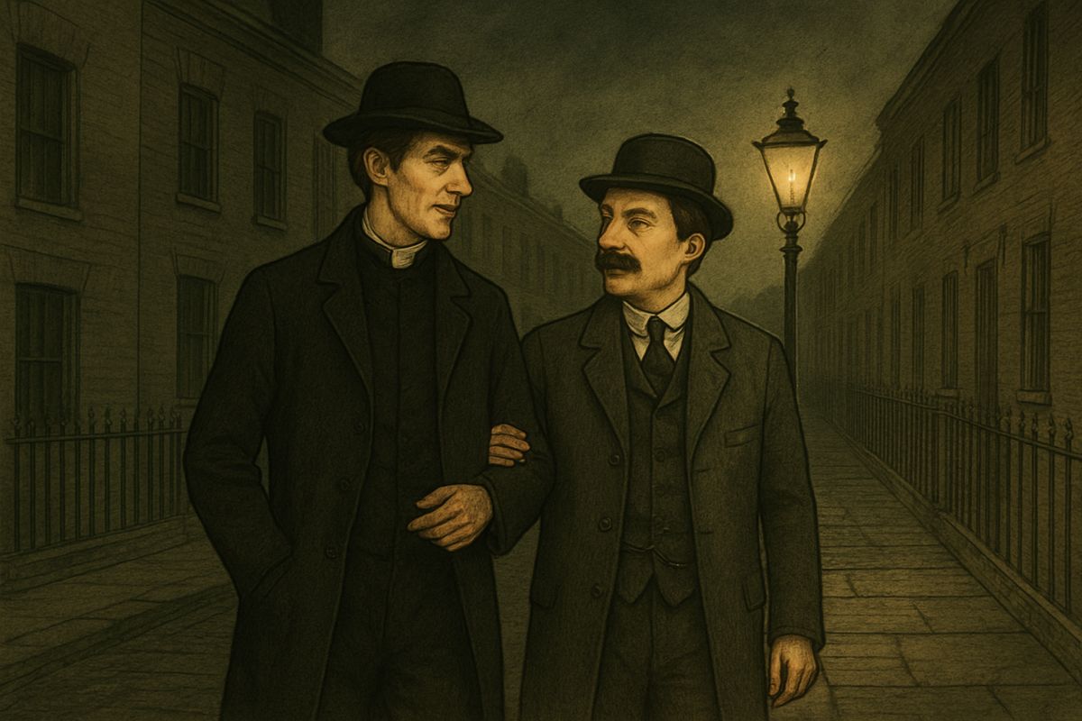 Arm in arm in a quiet street, Holmes explained. Everyone in the street had been hired, the blood was red paint, and the false alarm had made her show him. “You did it very nicely, Doctor. It is all right.”