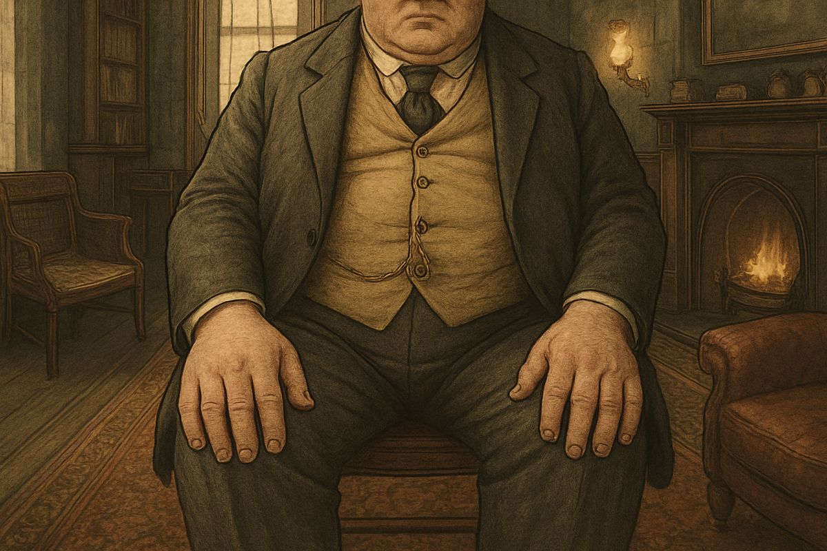 Holmes explained each point. Work had made the right hand a size larger than the left. An arc-and-compass breastpin gave away the Freemason. A shiny right cuff and a smooth patch at the left elbow told of long hours at a desk.