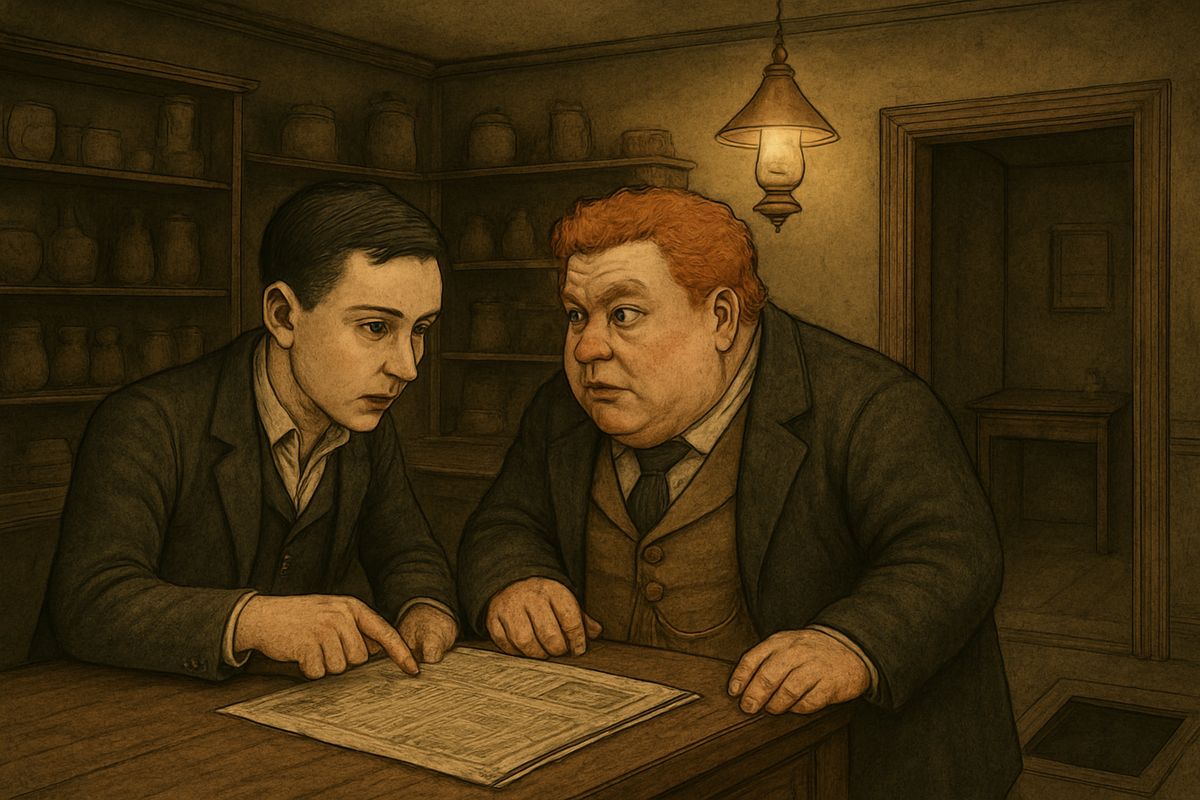 Wilson rarely set foot outside his own door and had never heard of the League. Spaulding explained that an eccentric American millionaire, red-headed himself, had left his fortune to provide easy posts for red-headed men: a couple of hundred a year for very little work.