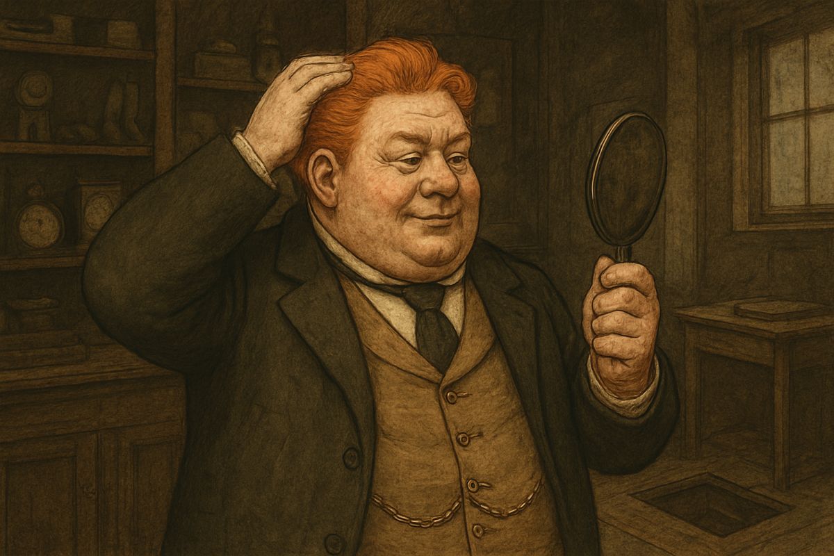 Only grown Londoners need apply, said Spaulding, and only men whose hair was a real bright, blazing, fiery red. Wilson's hair was of a very full and rich tint, and he began to think he stood as good a chance as any man alive.