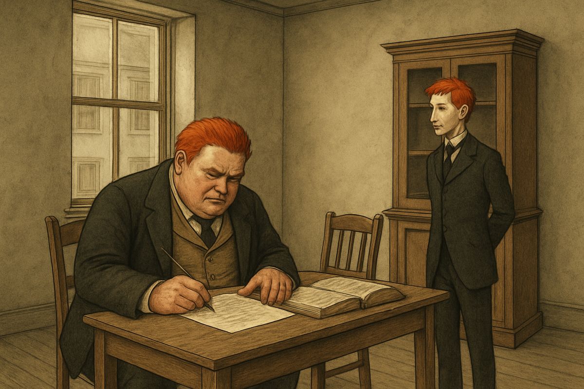 To his surprise and delight, all was in order. The table was set ready, and Mr. Duncan Ross started him on the letter A, looking in now and then to see that all was well. At two o'clock he locked the door behind him.