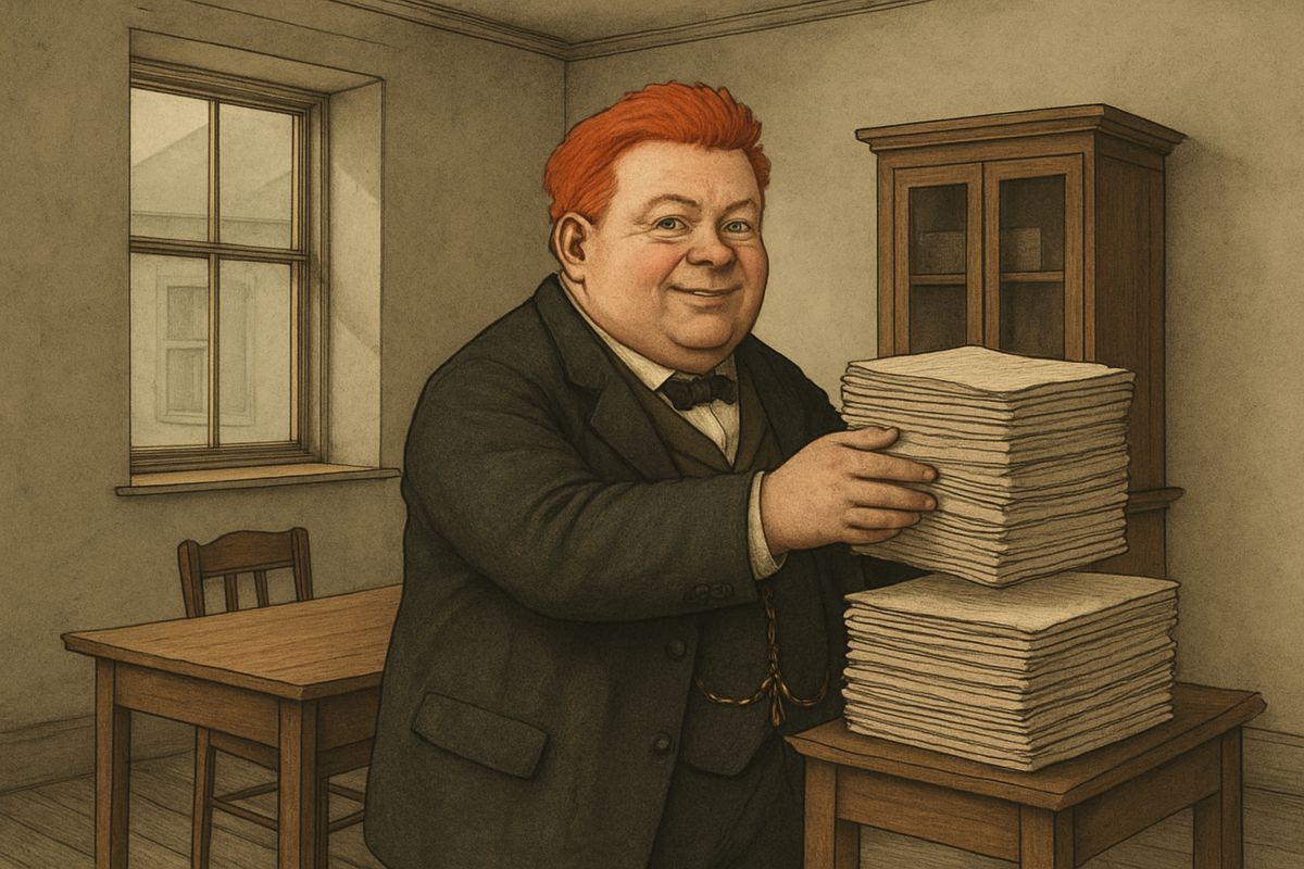 Eight weeks went by. He had written on Abbots and Archery, Armour, Architecture and Attica, and had nearly filled a shelf with his pages. He hoped to reach the B's before long, and then suddenly the whole business came to an end.