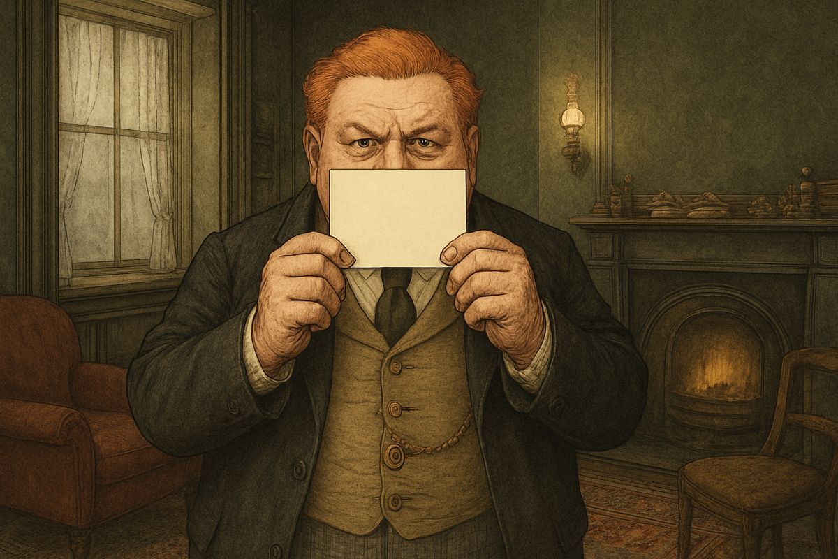 He held the card up for Holmes and Watson to read. It said only: 'THE RED-HEADED LEAGUE IS DISSOLVED. October 9, 1890.'