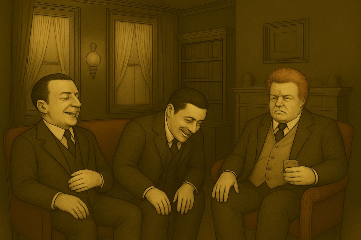 Holmes and Watson looked from the curt notice to the rueful face behind it, until the comedy of the thing got the better of them and they both burst into a roar of laughter.