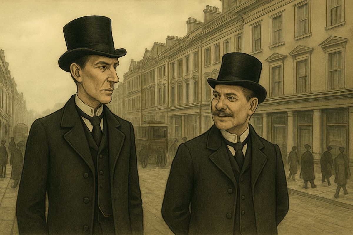 Holmes stood at the corner fixing the order of the buildings in his mind: Mortimer's the tobacconist, the little newspaper shop, the Coburg branch of the City and Suburban Bank, the Vegetarian Restaurant, McFarlane's carriage depot. 'And now, Doctor, it's time we had some play.'
