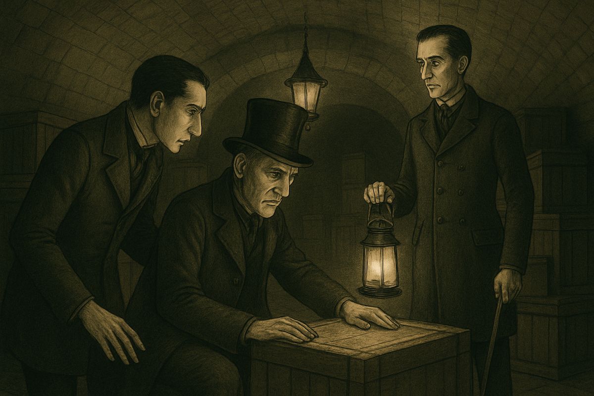 They were in the cellar of the City branch of a great London bank. 'It is our French gold,' whispered the director. Thirty thousand napoleons borrowed from the Bank of France lay here unpacked; the crate he sat on held two thousand, packed in lead foil.
