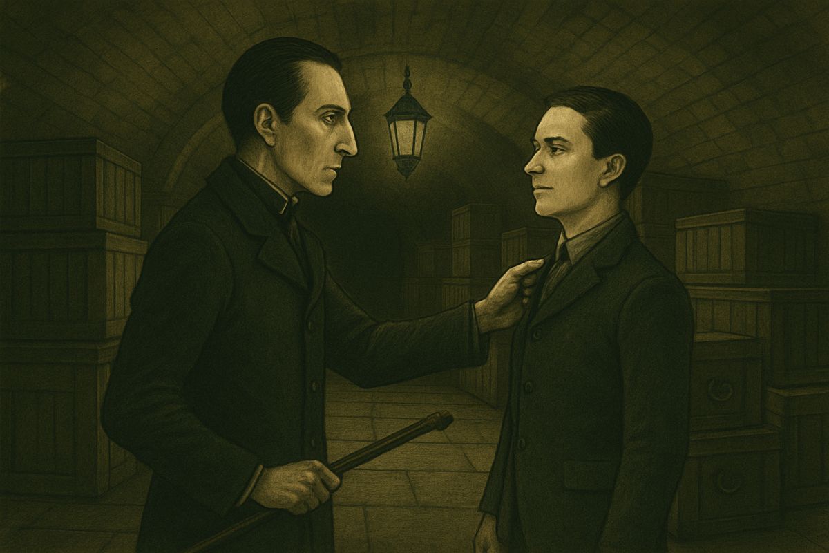 'It's no use, John Clay,' said Holmes blandly. 'So I see,' the other replied with the utmost coolness. Three men were waiting at the door for his friend. 'I must compliment you.' 'And I you,' said Holmes. 'Your red-headed idea was very new and effective.'