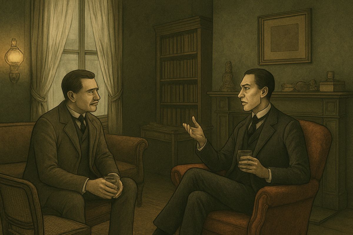 In the early hours, over whisky and soda at Baker Street, Holmes explained. The League and the Encyclopædia could only be meant to get the dim-witted pawnbroker out of the way for hours each day, while an assistant working for half wages got on unseen.