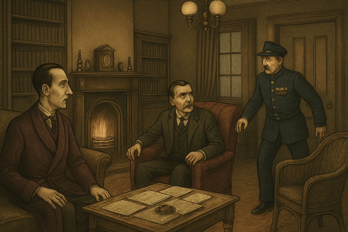 Watson laughed and called it all a waste of energy, since no crime had been done. Before Holmes could reply, the door flew open and Peterson rushed in, red in the face and dazed with astonishment.