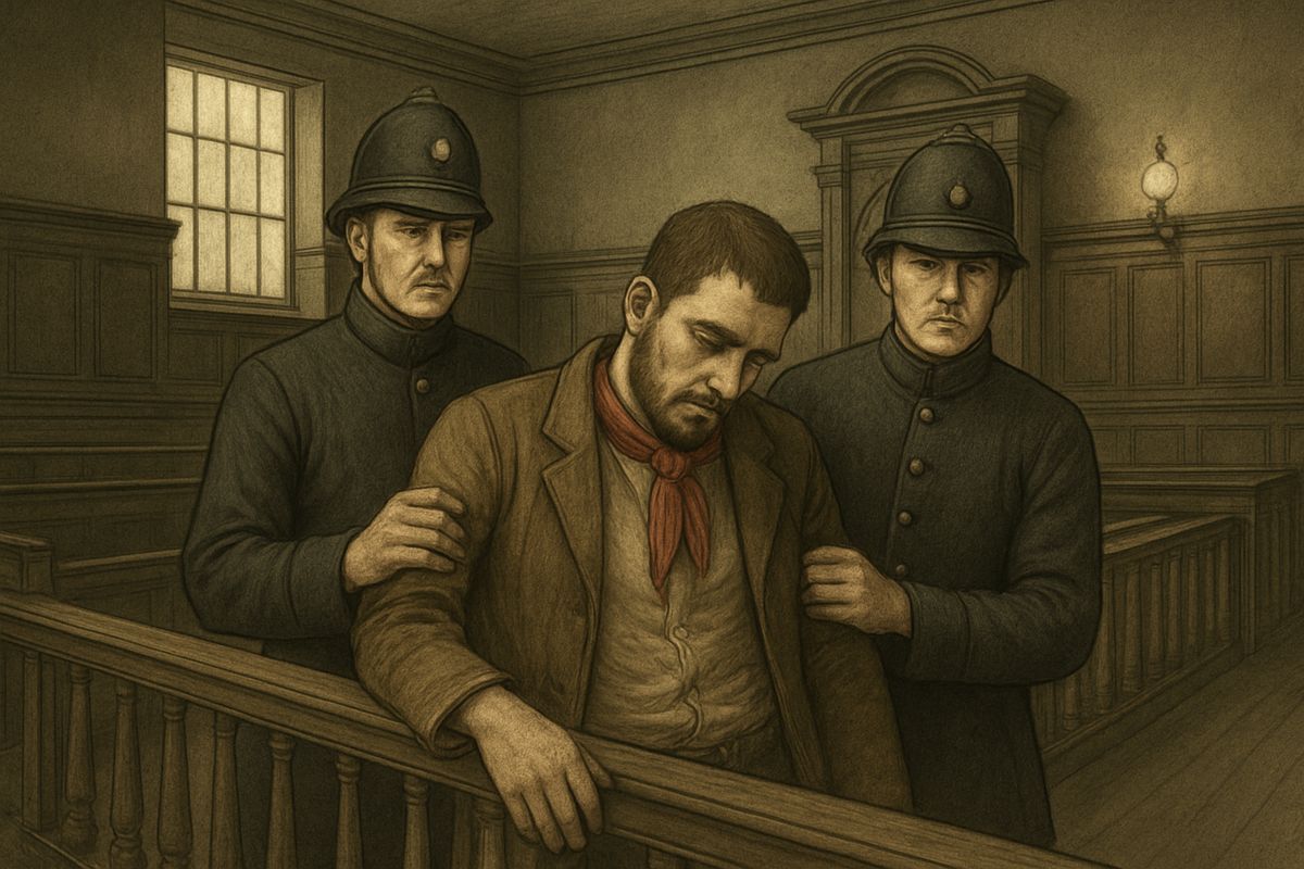 Horner was arrested that evening, though the stone was never found on him. He had a previous conviction for robbery, so the magistrate sent the case to the Assizes, and the prisoner fainted in the dock.