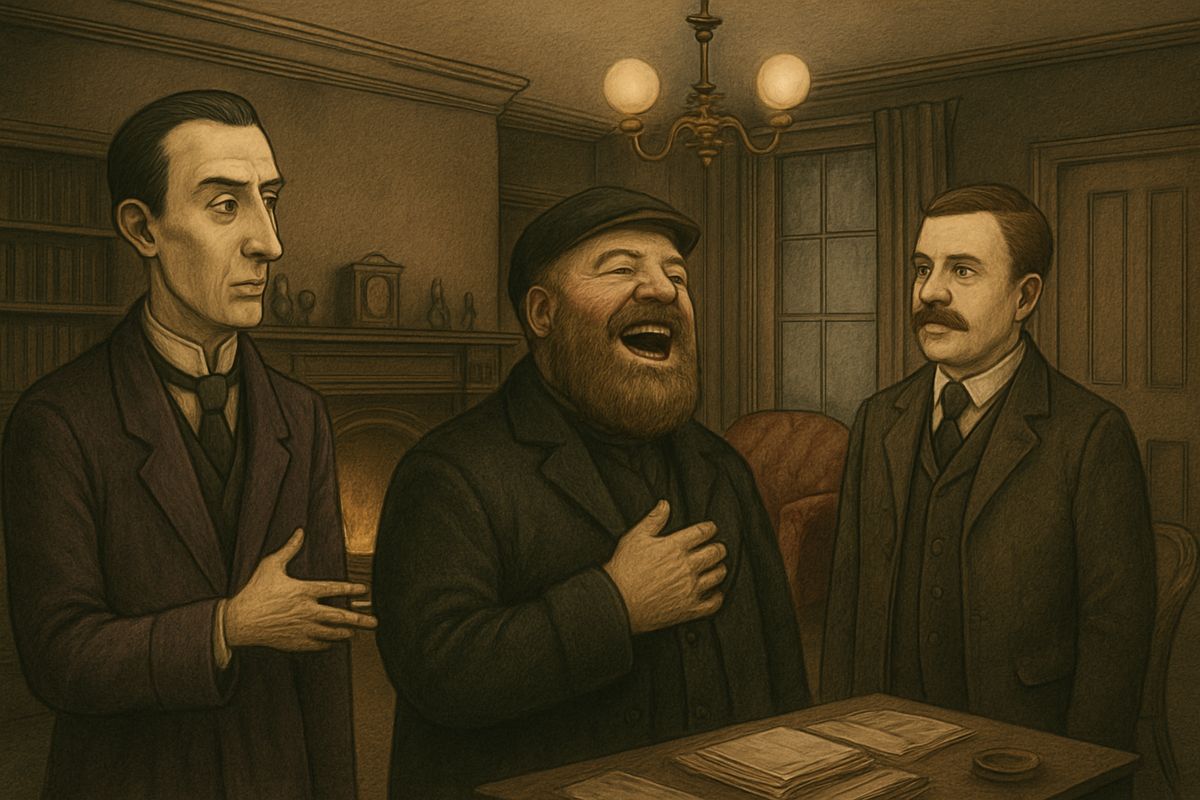 Holmes offered him the feathers, legs and crop of his own bird. Baker laughed heartily and said he would stick to the excellent bird on the sideboard. Holmes glanced at Watson with a slight shrug. The man knew nothing.
