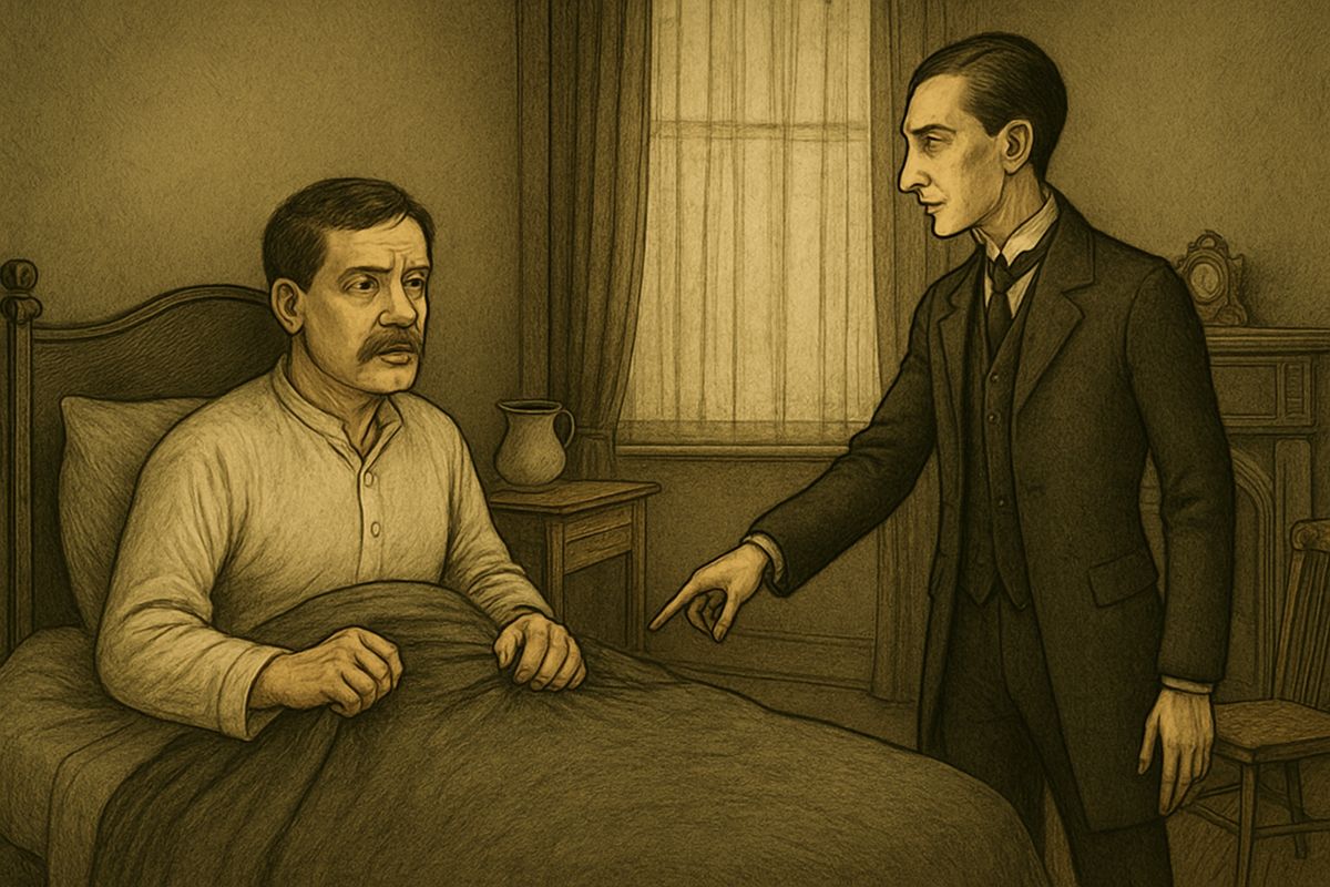 “No; a client,” Holmes explained. A young lady had arrived in a great state of agitation and insisted on seeing him. It might be an interesting case, so he had woken Watson to follow it from the very start.