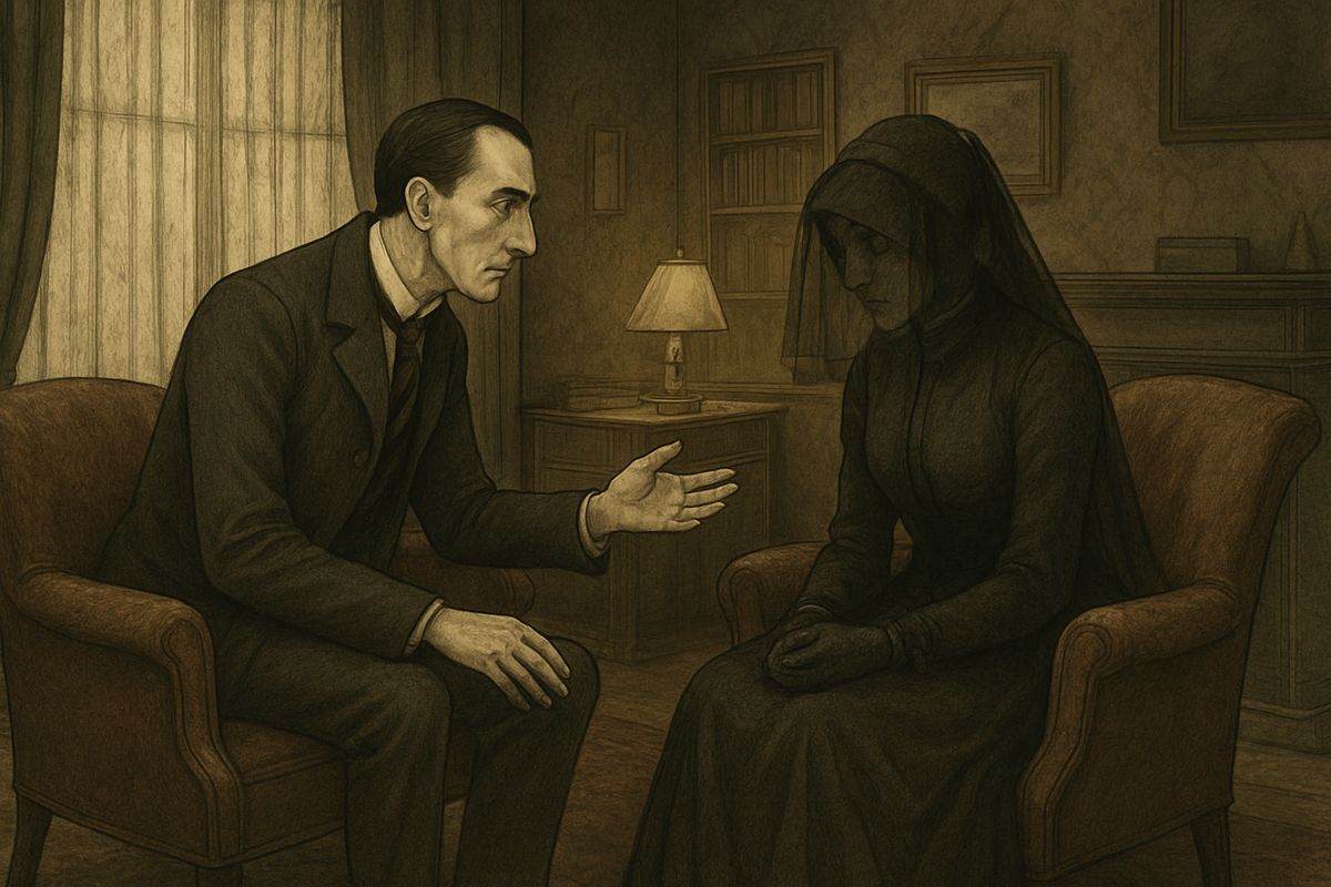 Holmes greeted her cheerfully and drew her close to the fire, for she was shivering. “It is not cold which makes me shiver,” she said in a low voice. “It is fear, Mr. Holmes. It is terror.”