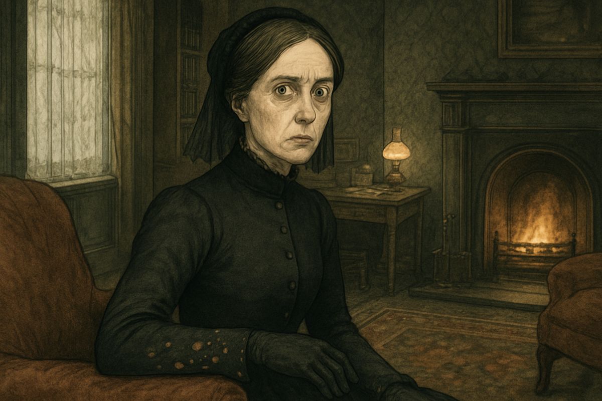 The left arm of her jacket was spattered with fresh mud in seven places. Only a dog-cart threw up mud like that, Holmes explained, and only onto someone sitting on the driver's left. She had driven hard along heavy roads.