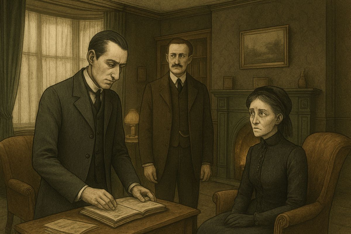 Holmes unlocked his desk and looked in a small case-book, recalling her friend Mrs. Farintosh and an opal tiara. His profession was its own reward, he told her. Then he asked her to lay everything before them.