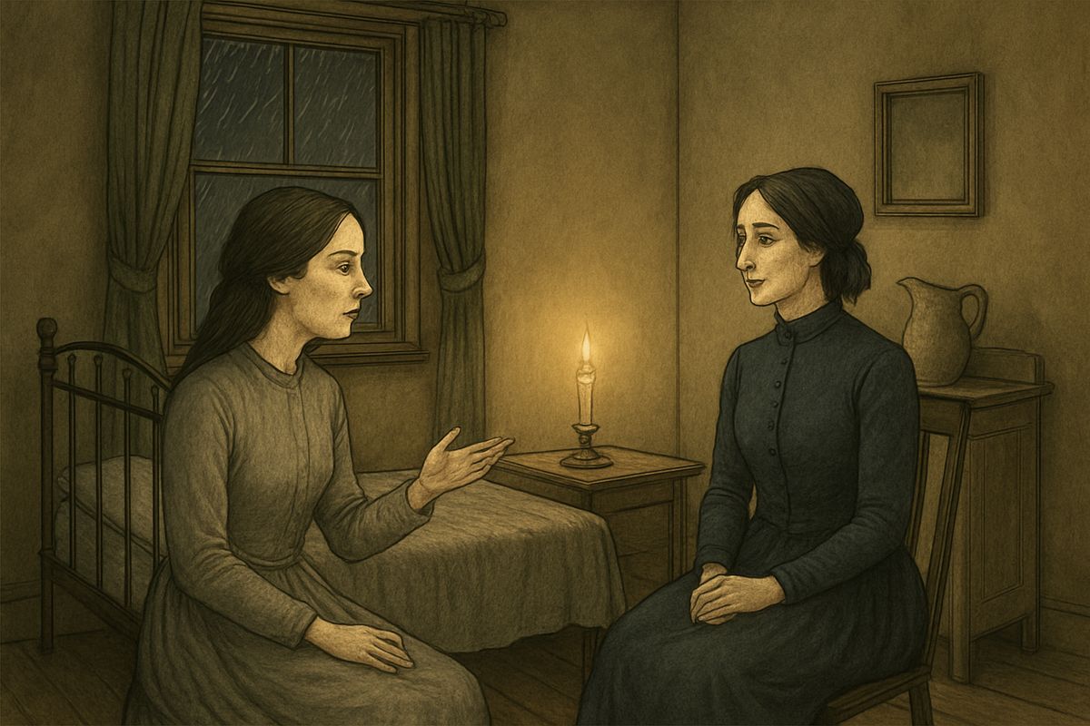 On the fatal night, Julia was bothered by the smell of Roylott's strong Indian cigars, so she came to sit in Helen's room and talk about her coming wedding. At eleven o'clock she rose to leave.