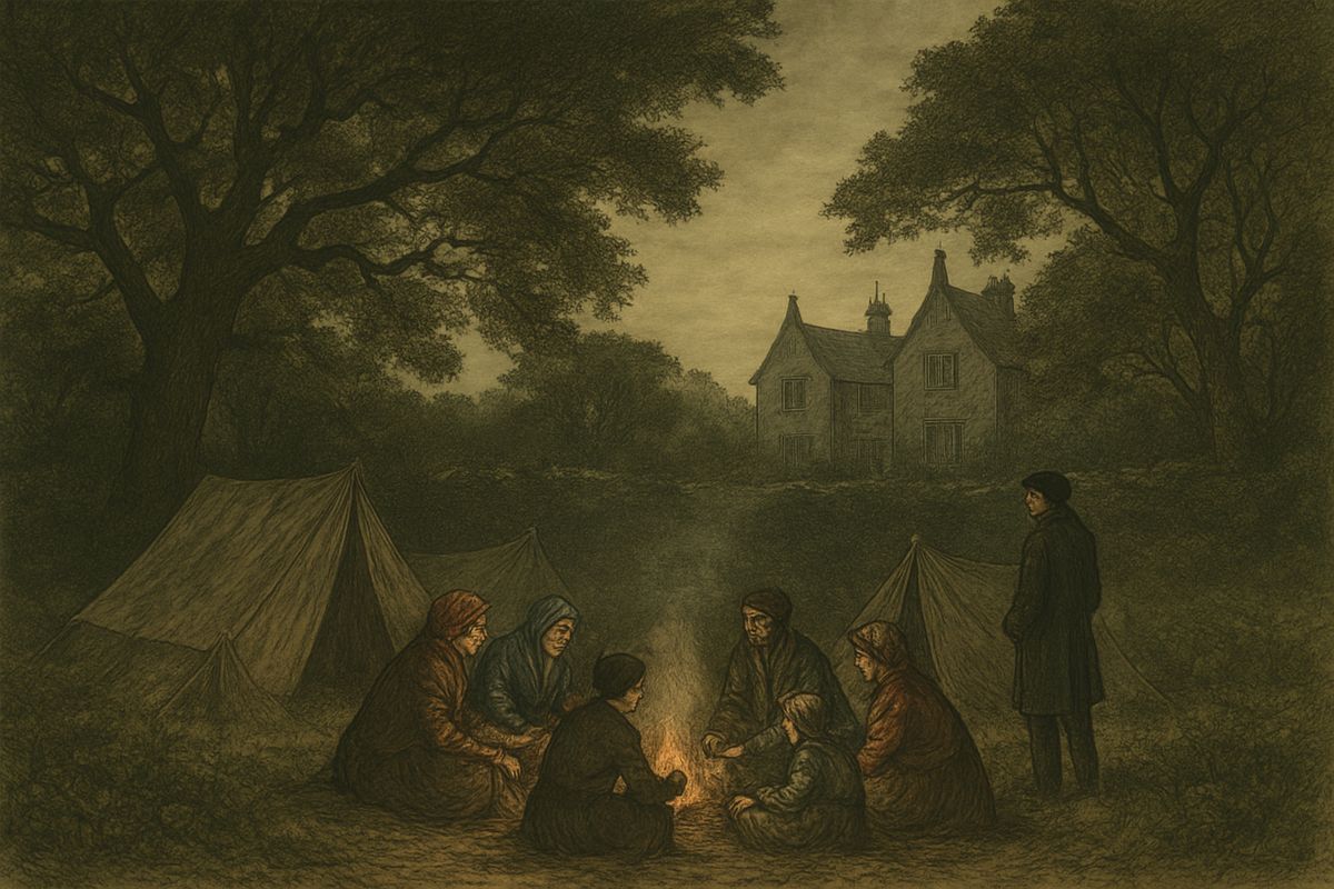 Helen believed her sister had died of pure fright. Perhaps the 'band' was only delirium, or perhaps it meant a band of people, like the gipsies, whose spotted handkerchiefs might explain the word 'speckled'.