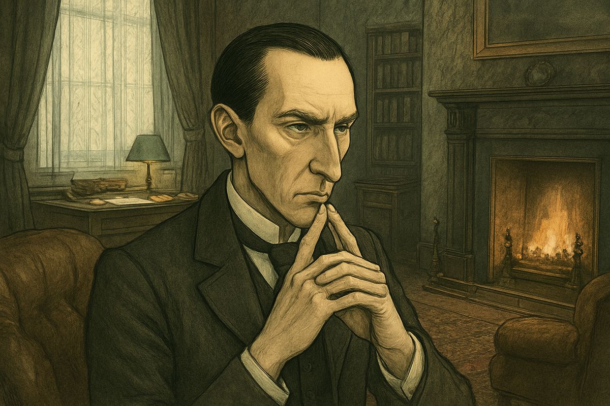 Holmes shook his head like a man far from satisfied, his long fingers pressed together beneath his chin. “These are very deep waters,” he said. “Pray go on with your narrative.”